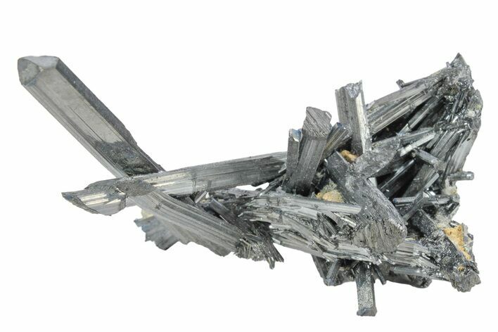 Very Lustrous, Metallic Stibnite Crystals - Jiangxi, China #236188